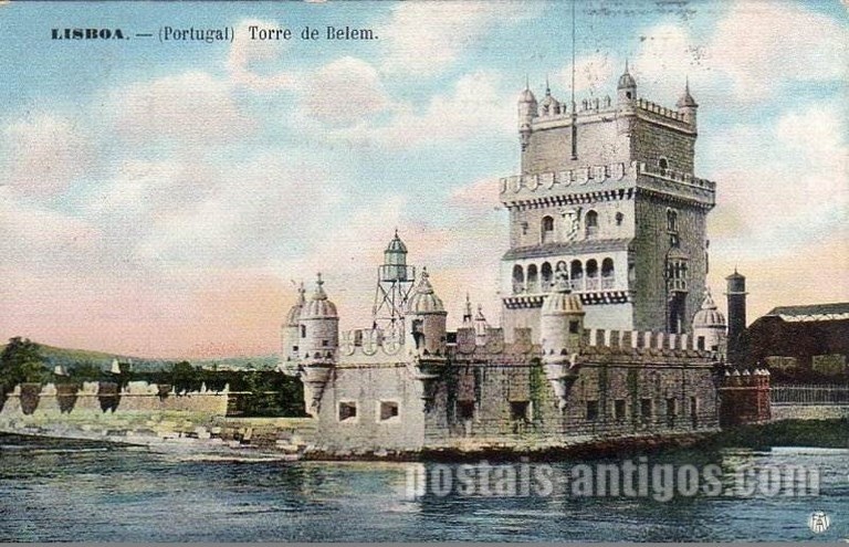Bilhete postal antigo de Lisboa , Portugal: Torre de Bélem - 58