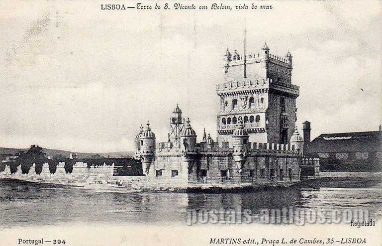 Bilhete postal antigo de Lisboa , Portugal: Torre de Bélem - 53