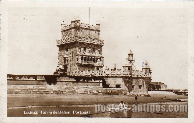 Bilhete postal antigo de Lisboa , Portugal: Torre de Bélem - 110