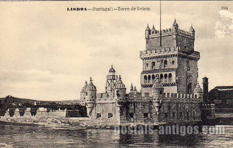 Bilhete postal antigo de Lisboa , Portugal: Torre de Bélem - 61