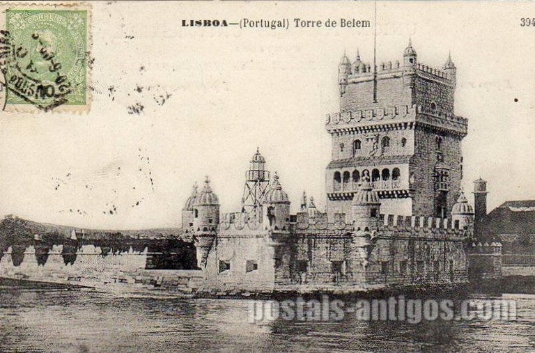 Bilhete postal antigo de Lisboa , Portugal: Torre de Bélem - 60