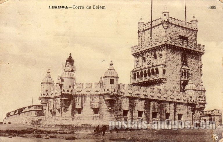 Bilhete postal antigo de Lisboa , Portugal: Torre de Bélem - 64