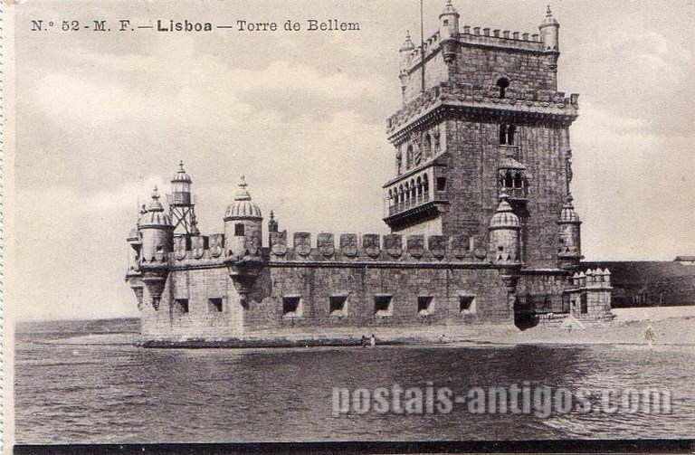 Bilhete postal antigo de Lisboa , Portugal: Torre de Bélem -72