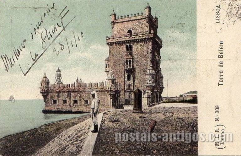 Bilhete postal antigo de Lisboa , Portugal: Torre de Bélem - 67