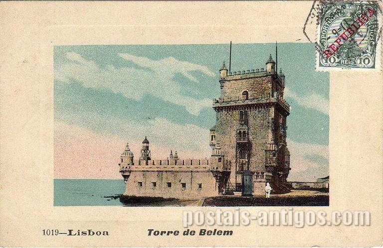 Bilhete postal antigo de Lisboa , Portugal: Torre de Bélem - 69
