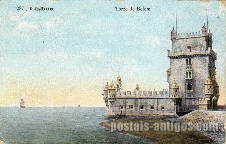 Bilhete postal antigo de Lisboa , Portugal: Torre de Bélem - 68