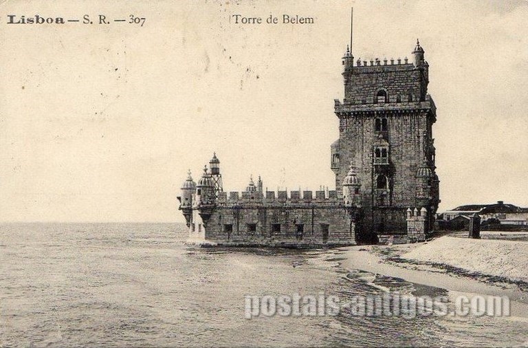 Bilhete postal antigo de Lisboa , Portugal: Torre de Bélem - 74