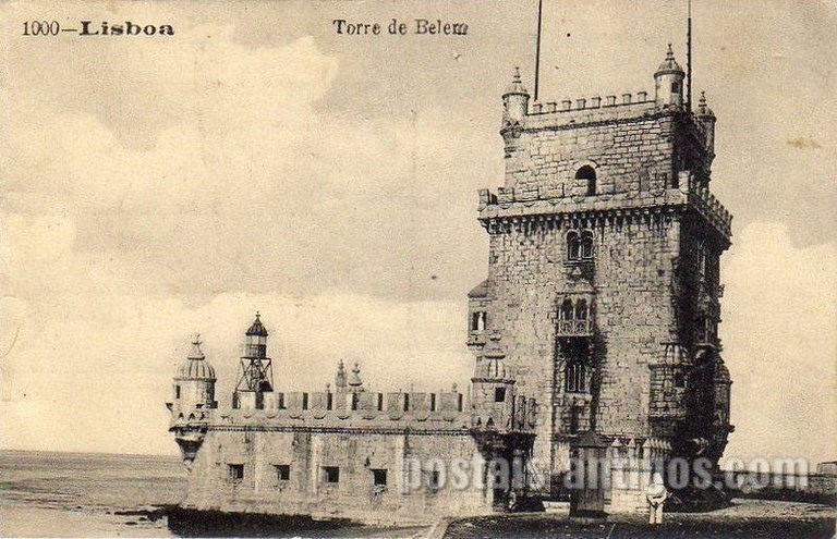 Bilhete postal antigo de Lisboa , Portugal: Torre de Bélem - 75