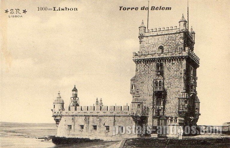 Bilhete postal antigo de Lisboa , Portugal: Torre de Bélem - 76