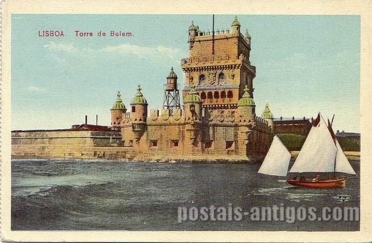 Bilhete postal antigo de Lisboa , Portugal: Torre de Bélem - 81