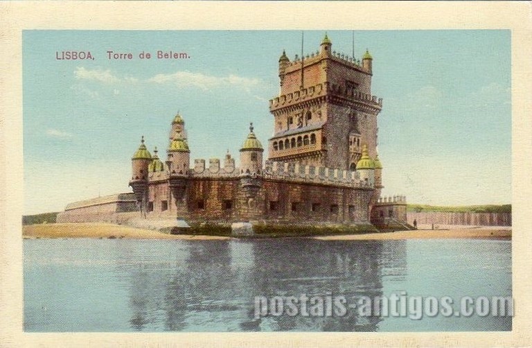 Bilhete postal antigo de Lisboa , Portugal: Torre de Bélem - 80