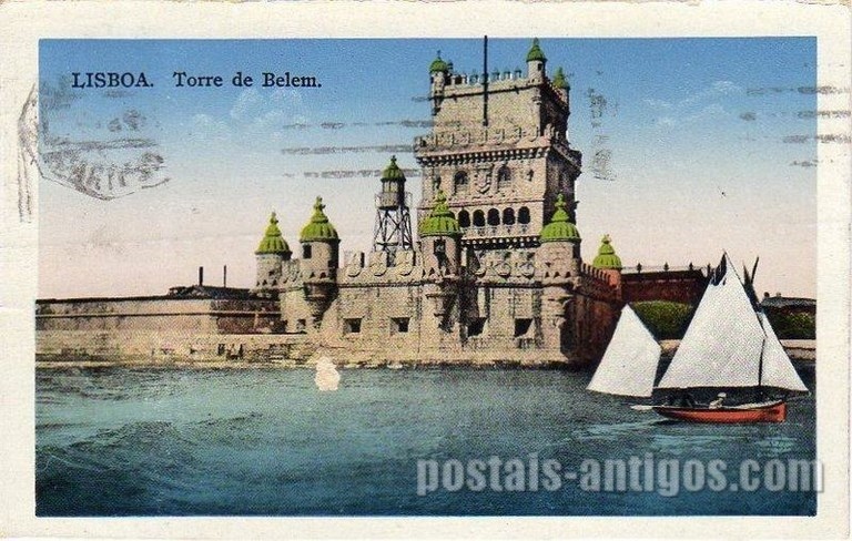 Bilhete postal antigo de Lisboa , Portugal: Torre de Bélem - 82