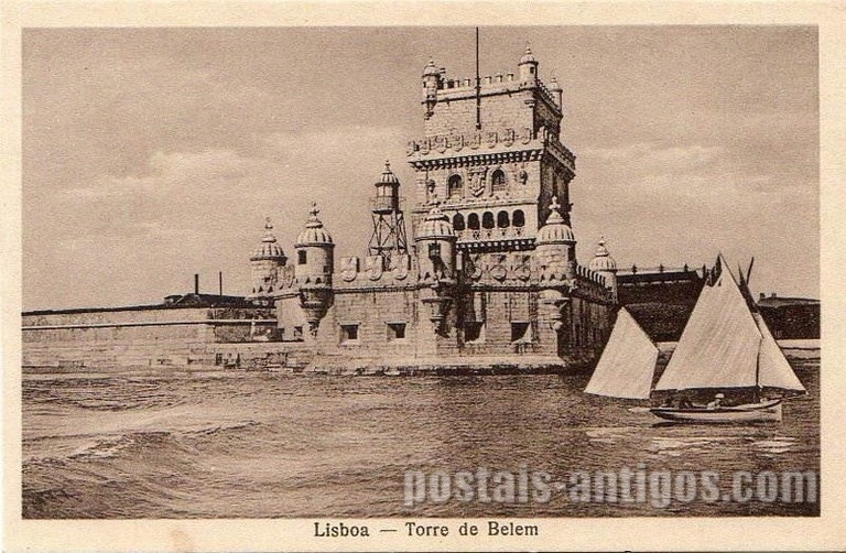 Bilhete postal antigo de Lisboa , Portugal: Torre de Bélem - 116