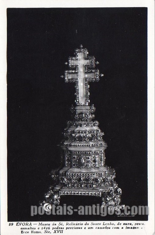 Bilhete postal do Relicário do Santo Lenho, Museu da Sé, Évora | Portugal em postais antigos