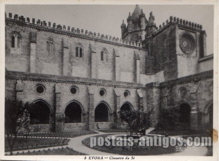 Bilhete postal do ​Claustro da Sé de Évora | Portugal em postais antigos