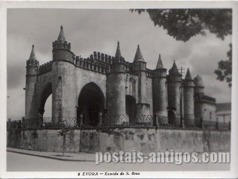 Bilhete postal da Ermida de São Brás, Évora | Portugal em postais antigos