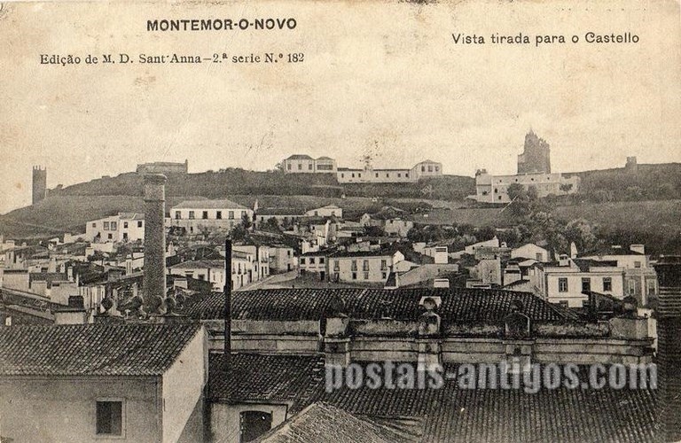 Bilhete postal de Montemor-o-Novo, Vista tirada para o Castelo | Portugal em postais antigos 