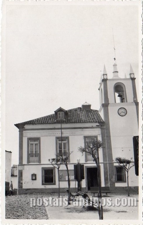 Bilhete postal ilustrado antigo de Mora, Câmara Municipal de Mora | Portugal em postais antigos