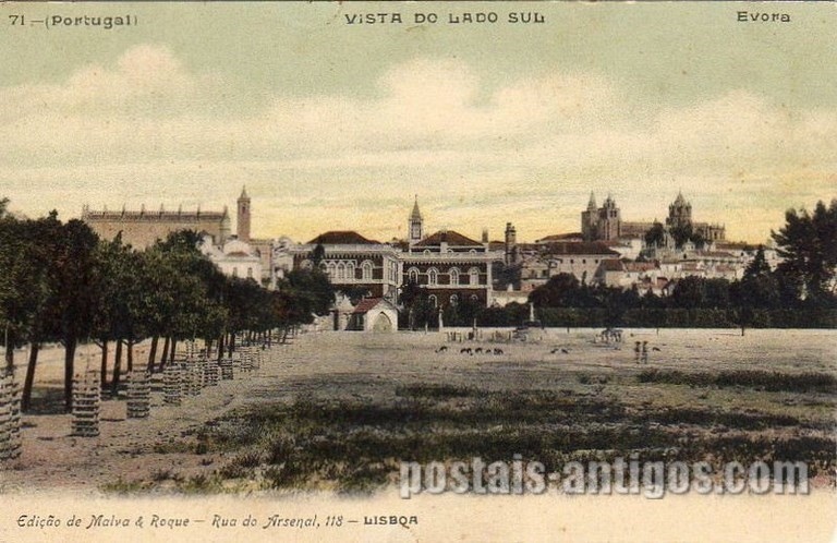 Bilhete postal vista do lado sul - Évora | Portugal em postais antigos