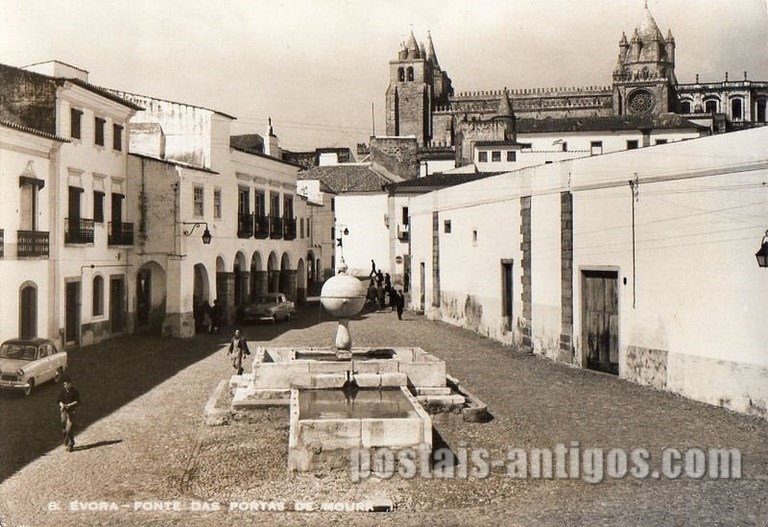Bilhete postal da ​Fonte das Portas de Moura, Évora | Portugal em postais antigos