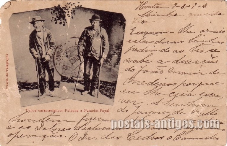 Bilhete postal de Tipos característicos, Palanca e Patacho, Faial | Portugal em postais antigos 