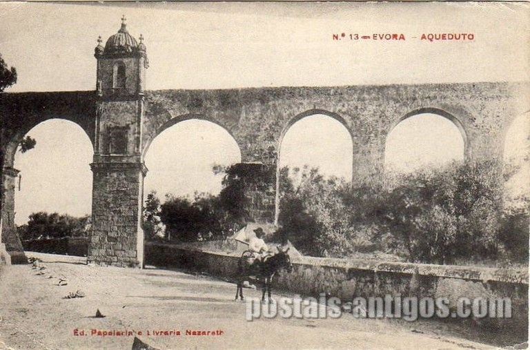 Bilhete postal do Aqueduto​ - Évora | Portugal em postais antigos