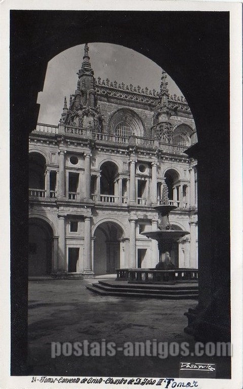 Bilhete postal ilustrado de de Tomar, Convento de Cristo, Claustro de D.João III | Portugal em postais antigos 
