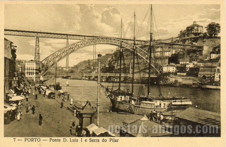 Postal antigo de Porto, Portugal: Ponte Dom Luís I | Portugal em postais antigos