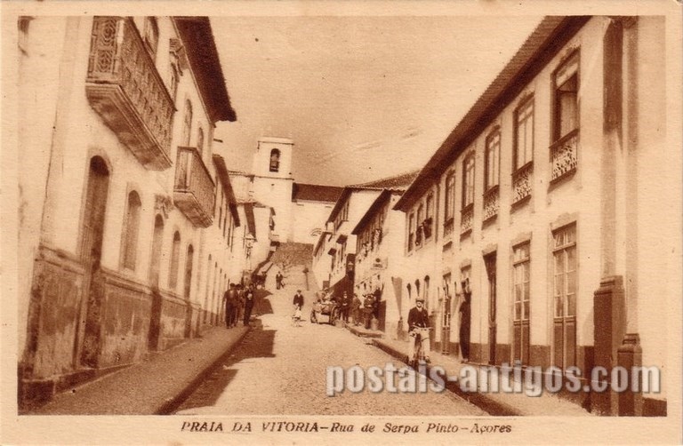 Bilhete postal de Rua de Serpa Pinto, Praia da Vitória, Açores | Portugal em postais antigos