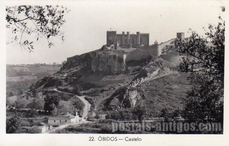 Bilhete postal de Óbidos, o castelo | Portugal em postais antigos 