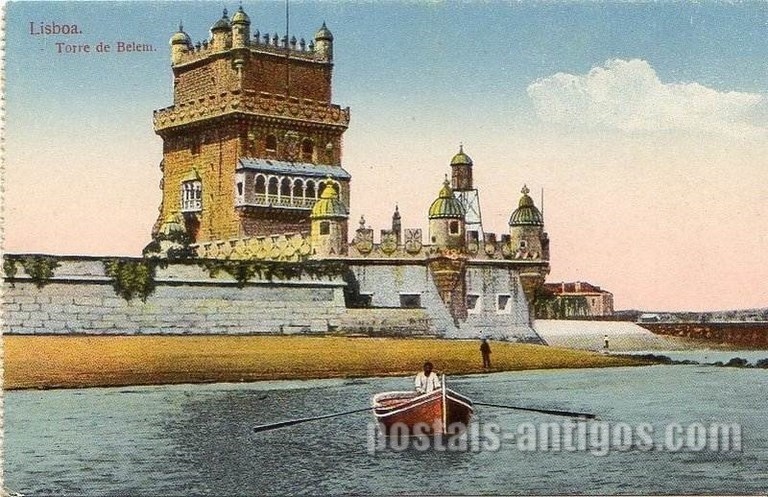 Bilhete postal antigo de Lisboa , Portugal: Torre de Bélem - 86