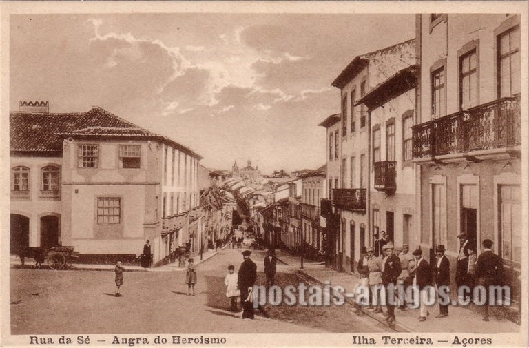 Bilhete postal da Rua da Sé, Angra do Heroísmo, Açores | Portugal em postais antigos