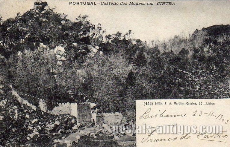 Bilhete postal ilustrado de Castelo dos Mouros, Sintra | Portugal em postais antigos 