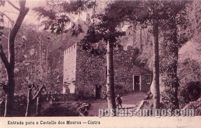Bilhete postal ilustrado do Castelo dos Mouros​, Sintra | Portugal em postais antigos 