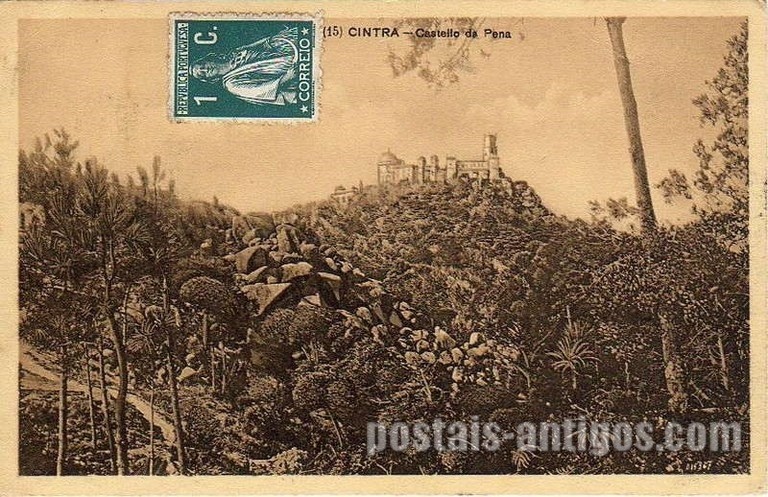 Bilhete postal ilustrado do ​Castelo da Pena, Sintra  | Portugal em postais antigos 