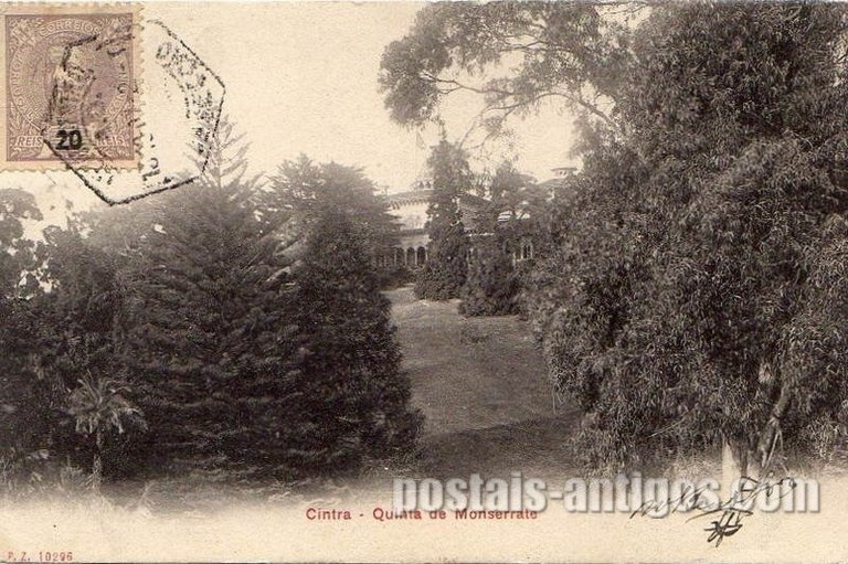 Bilhete postal ilustrado da Quinta de Monserrate​, Sintra | Portugal em postais antigos 