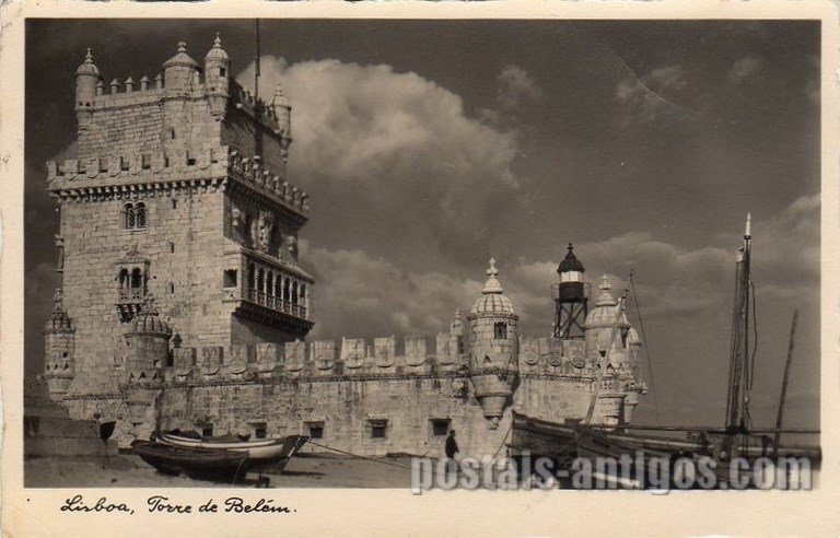 Bilhete postal antigo de Lisboa , Portugal: Torre de Bélem - 123