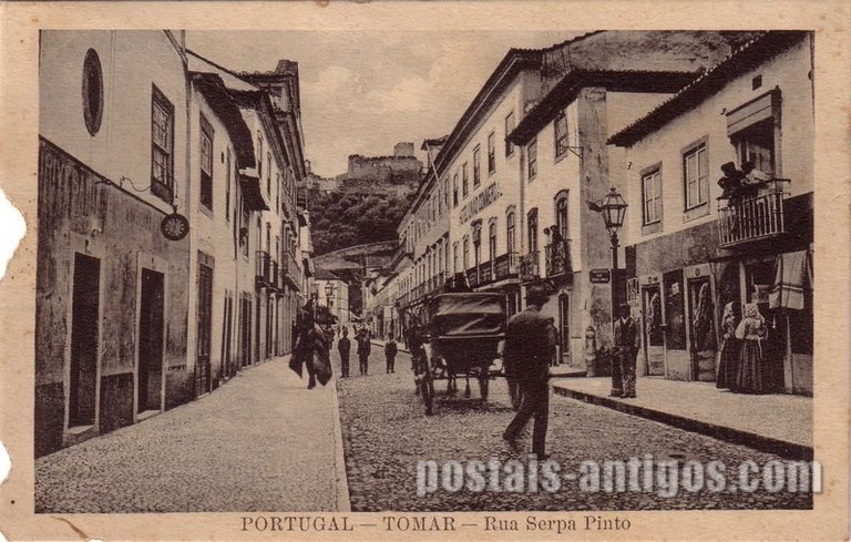 Bilhete postal ilustrado da Rua Serpa Pinto, Tomar | Portugal em postais antigos