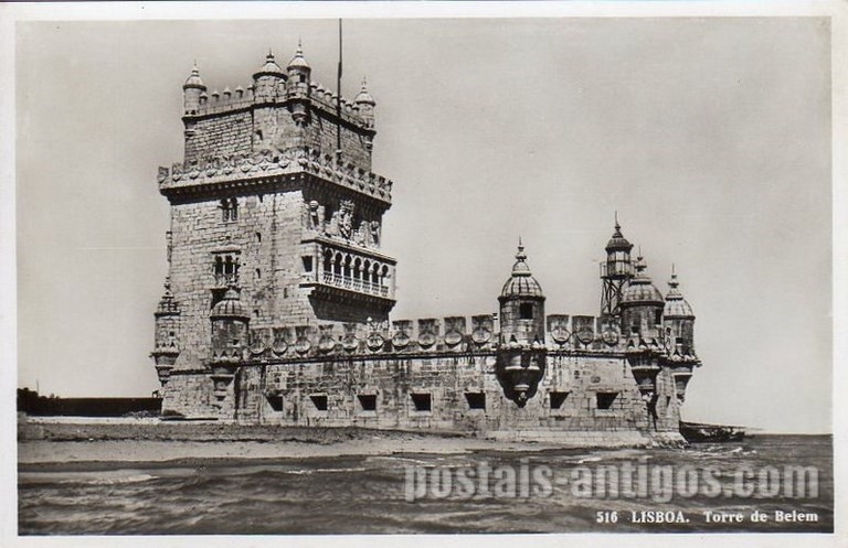 Bilhete postal antigo de Lisboa , Portugal: Torre de Bélem - 127