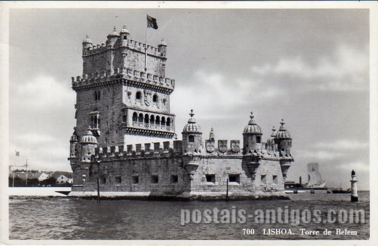 Bilhete postal antigo de Lisboa , Portugal: Torre de Bélem - 129