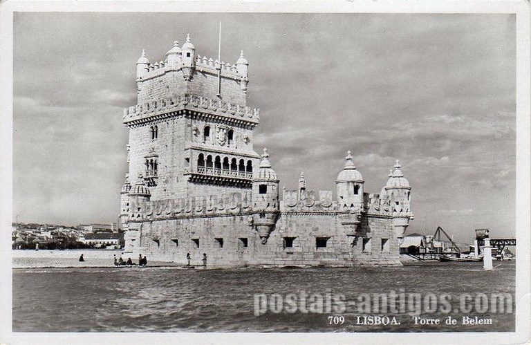 Bilhete postal antigo de Lisboa , Portugal: Torre de Bélem - 131