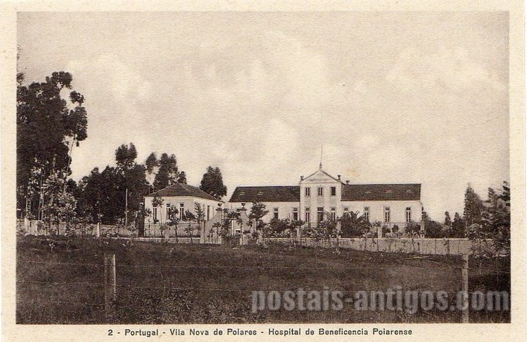 Postal antigo de Vila Nova de Poiares, Portugal: Hospital de Beneficência Poiarense.