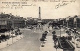 Bilhete postal antigo de Lisboa: Praça dos Restauradores | Portugal em postais antigos