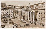 Bilhete postal antigo de Lisboa: Teatro Nacional Dona Maria II | Portugal em postais antigos