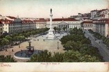 Bilhete postal antigo de Lisboa: Praça Dom Pedro IV (Rossio) | Portugal em postais antigos
