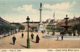 Bilhete postal ilustrado de Lisboa: Praça Dom Pedro IV (Rossio) | Portugal em postais antigos