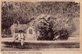 Bilhete postal ilustrado da Cascata no Jardim Público, Benguela, Angola | Portugal em postais antigos 