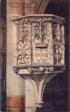 Bilhete postal ilustrado de Púlpito na Igreja de São João Baptista, Tomar | Portugal em postais antigos