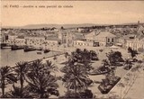 Bilhete postal de Faro: Jardim e vista parcial da cidade | Portugal em postais antigos