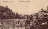 Bilhete postal ilustrado de Amarante: Lavadeiras no Tâmega | Portugal em postais antigos